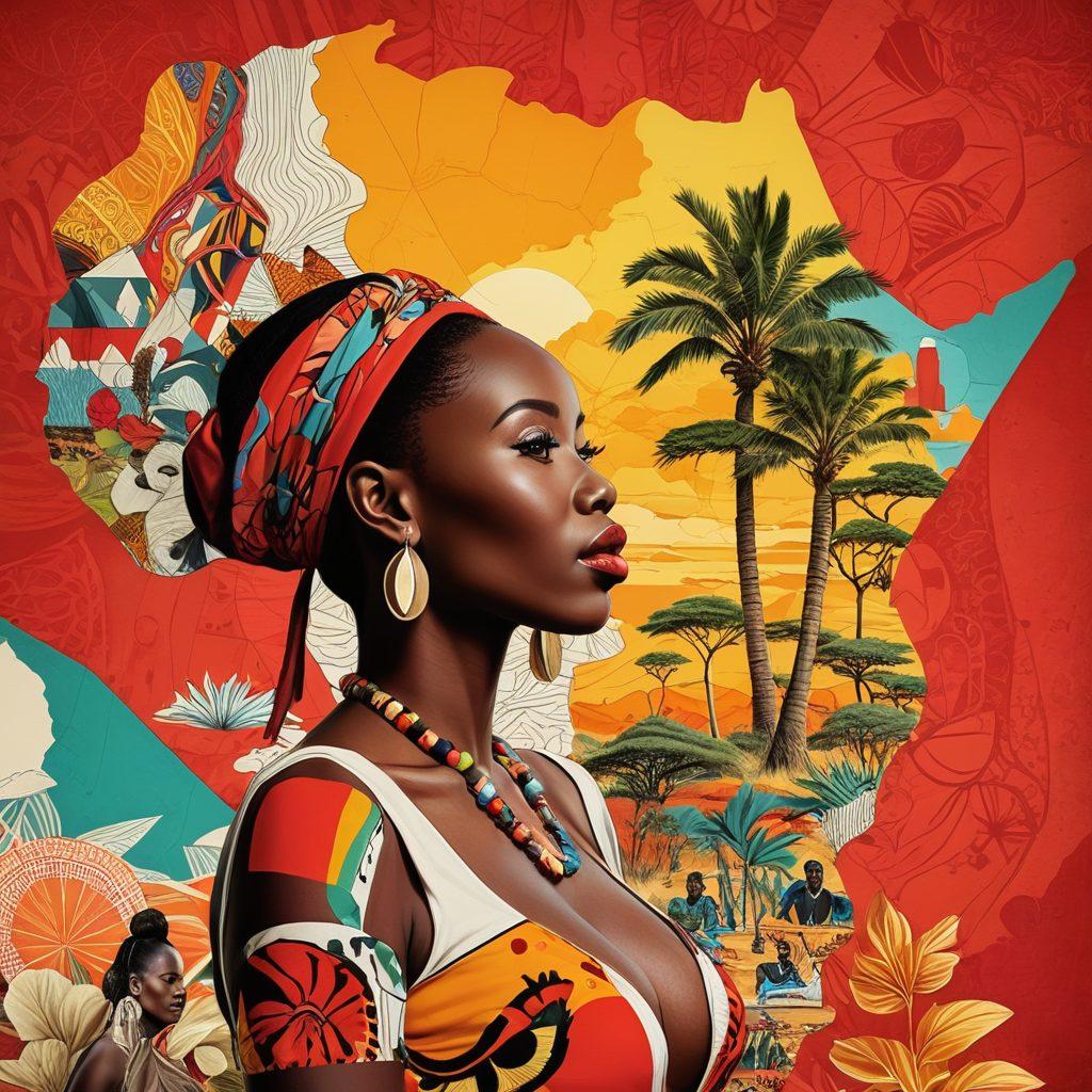 A vibrant and colorful collage representing the diverse world of adult entertainment in Kenya, featuring elements like animated art styles, abstract shapes hinting at explicit content, and traditional Kenyan motifs blended seamlessly. The background should depict a stylized map of Kenya, showcasing different regions. Incorporate a sense of exploration and modernity in the design. vibrant colors. digital collage. playful yet sophisticated.